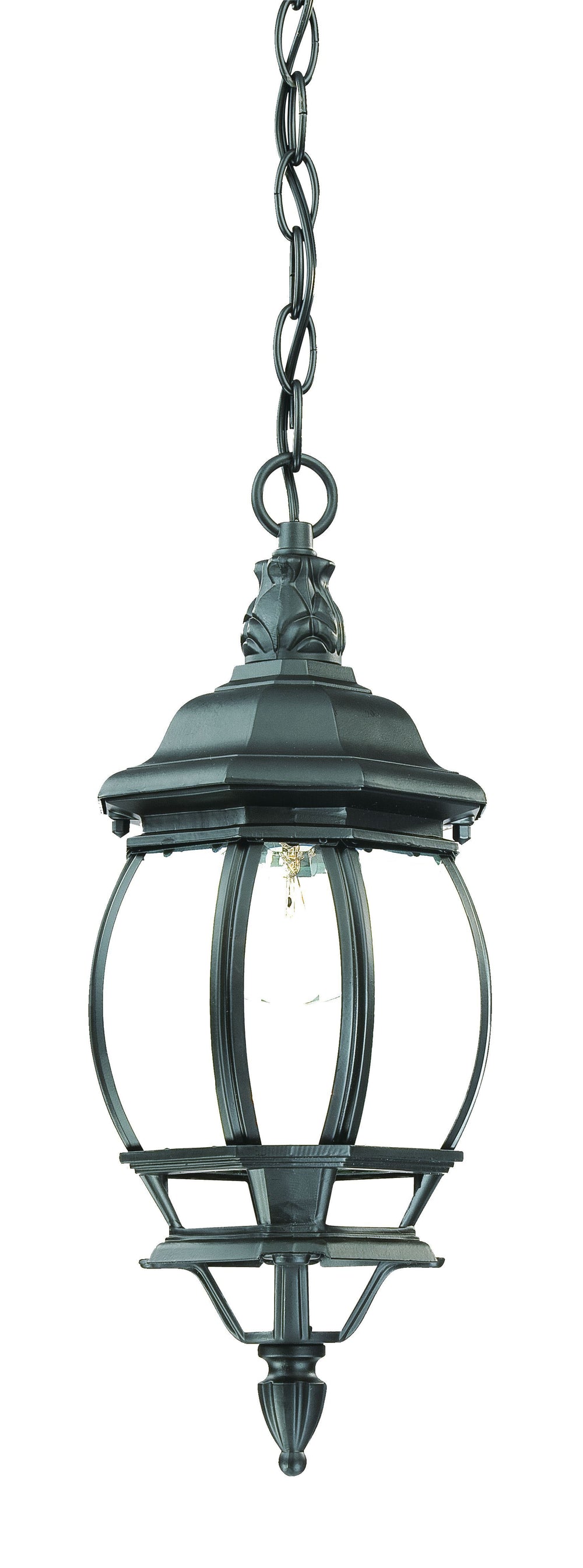 Homeroots Matte Black Glass Globe Hanging Light   397999