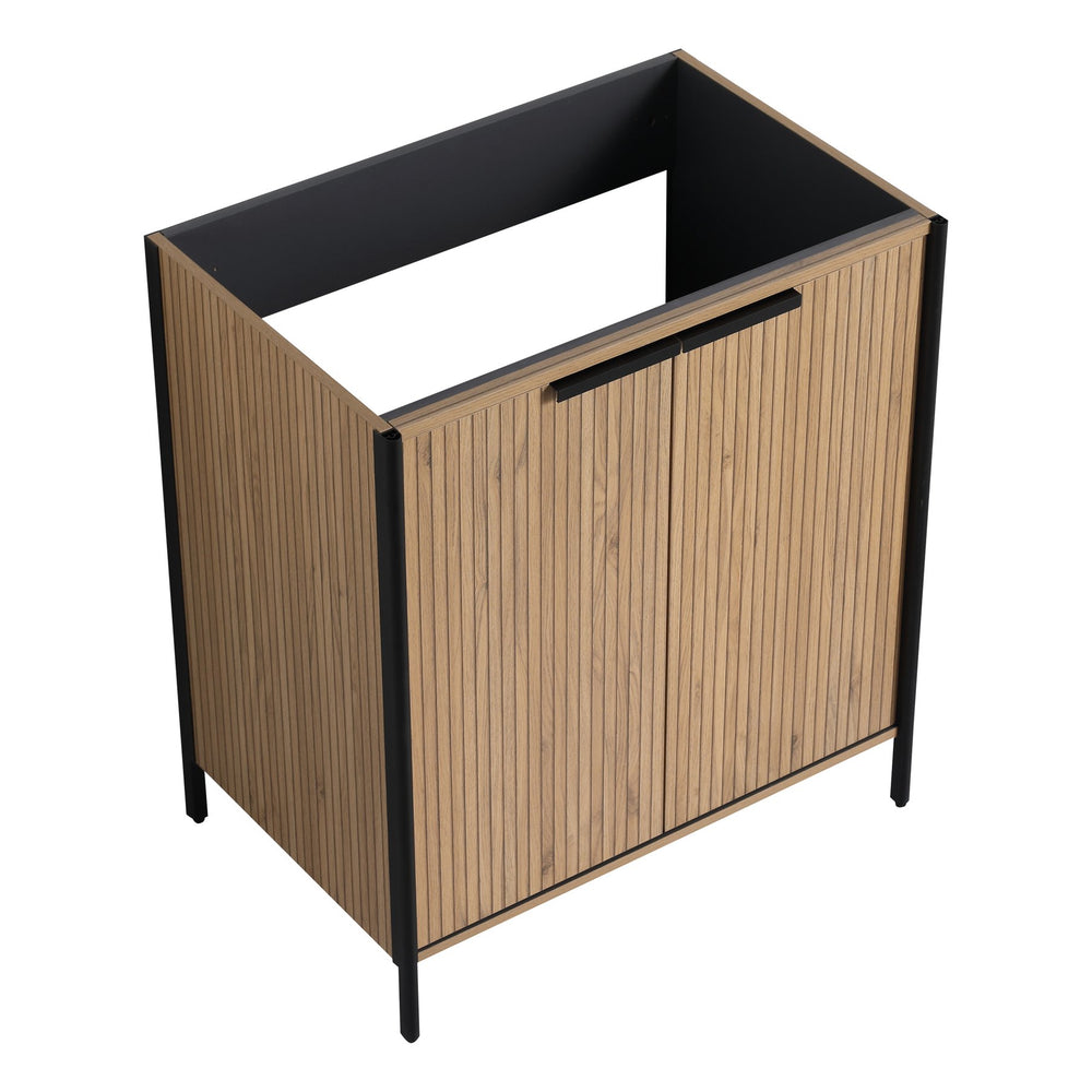 English Elm 30" Freestanding Bathroom Vanity Modern 30" Plywood Cabinet with Soft-Close Hinges, Adjustable Shelf, Water-Resistant Finish W999P251006