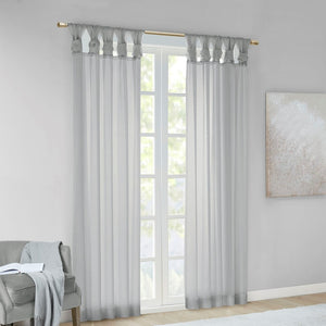 English Elm Twist Tab Voile Sheer Window Panels - Lightweight, Elegant Drapery For Natural Light & Easy Care B03598217-GIGA