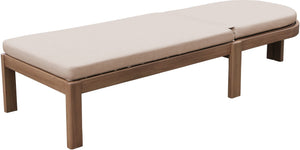 Meridian Furniture Newport Acacia Wood Outdoor Lounge Chair with Weather Resistant Cushion and Reclining Seat Cover Beige 397Beige
