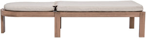Meridian Furniture Newport Acacia Wood Outdoor Lounge Chair with Weather Resistant Cushion and Reclining Seat Cover Beige 397Beige