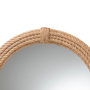 English Elm Bohemian Grasscloth Square Wall Mirror with Woven Frame for Eclectic Interiors B2750P467750