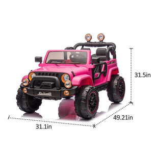 English Elm 24v Kids Electric Ride on Car with Parental Remote Rear Suspension and Bluetooth Audio Pink W1578P228744