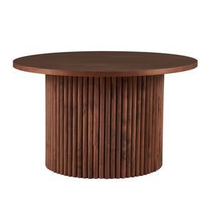 English Elm Walnut Wood Veneer Round Coffee Tabletop - 27.56 Inch Mid-Century Design For Stylish Living Spaces W1164P225857-GIGA