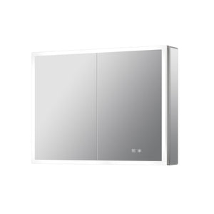 English Elm Mesa Surface Mount Led Medicine Cabinet with Defogger Aluminum Frame Bathroom Mirror B2731P478362