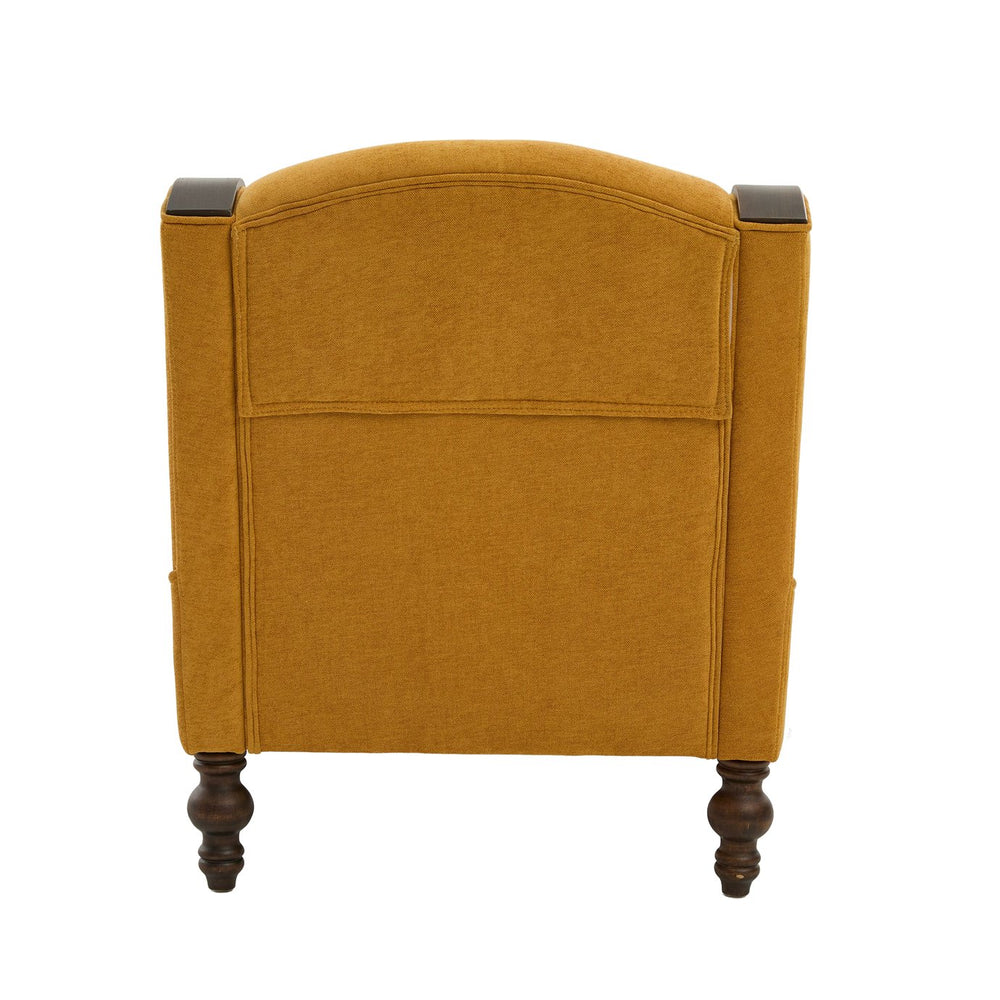 English Elm UNITED Oversized Chaise Lounge Sofa Bed with Solid Wood Arms, High-Resilience Foam, 800lb Capacity and Storage Pockets Mustard yellow W1568S00211