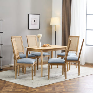 English Elm Christopher Knight Home® - [Set Of 6] Elegant French Country Dining Chairs With Plush Seats & Cane Backrest - Rustic Charm! N767P263678D_6