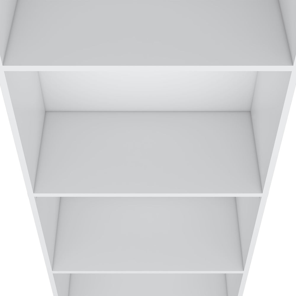 English Elm Sutton Tiered Bookcase with 4 Deep Shelves, 71.1" H x 24.7" W, RTA, White Black Gray Finish B128P176164