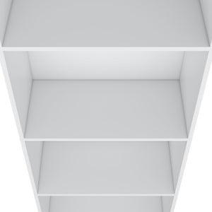 English Elm Sutton Tiered Bookcase with 4 Deep Shelves, 71.1" H x 24.7" W, RTA, White Black Gray Finish B128P176164
