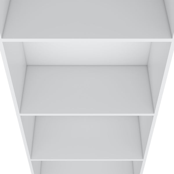 English Elm Sutton Tiered Bookcase with 4 Deep Shelves, 71.1" H x 24.7" W, RTA, White Black Gray Finish B128P176164