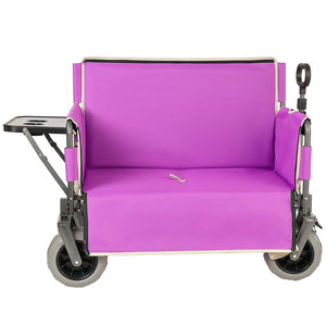 English Elm 3-in-1 Collapsible Wagon with Folding Tabletop Cup Holders All Terrain Beach Camping Purple W2932P421328