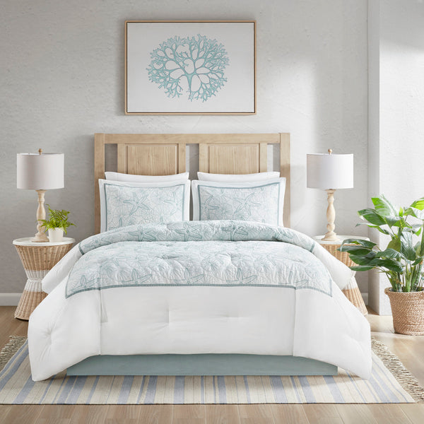 English Elm Comforter Set Harbor House Maya Bay In Seafoam Blue - Beach-Inspired Elegance For King Beds B03595728