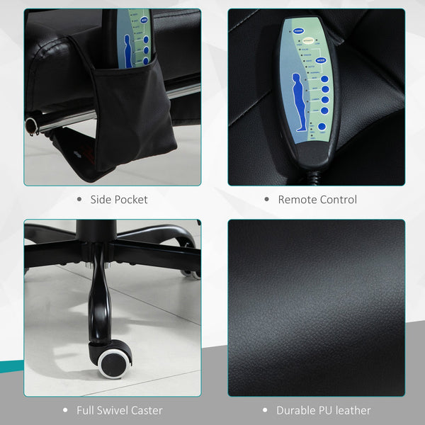 English Elm Vinsetto High-Back 7-Motor Vibrating Massage Executive Chair with Footrest, Lumbar Support, Recline W2225P173837