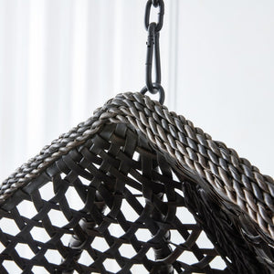 English Elm 76.8-inch Hand Woven Rattan Egg Swing Chair Indoor Outdoor with Cushion Lumbar Pillow Black W1512P498596