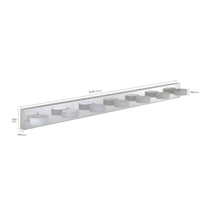 English Elm 52" Modern 7-Light Led Bathroom Vanity Light Fixture - Dimmable Chrome With Frosted Acrylic Shades W2312P374893