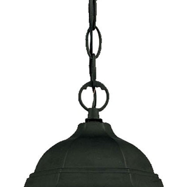 HomeRoots Matte Black Glass Lantern Hanging Light - Classic Colonial Design for Porch, Patio & Entryway Charm 398002