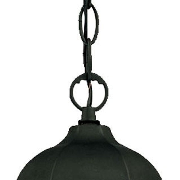 HomeRoots Matte Black Glass Lantern Hanging Light - Classic Colonial Design for Porch, Patio & Entryway Charm 398002
