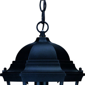 Homeroots Black Lantern Beveled Metal Dimmable Chandelier With Clear Shades   398003