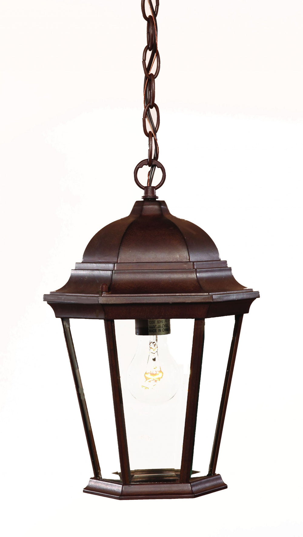 Homeroots Brown Lantern Beveled Metal Dimmable Chandelier With Clear Shades   398004