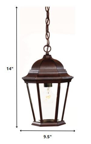 Homeroots Brown Lantern Beveled Metal Dimmable Chandelier With Clear Shades   398004