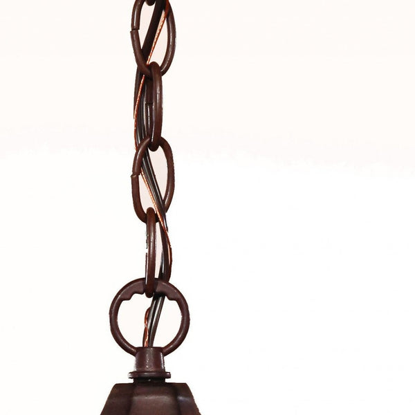Homeroots Brown Lantern Beveled Metal Dimmable Chandelier With Clear Shades   398004
