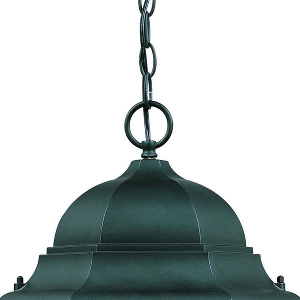 Three Bulb Matte Black Pendant Fixture with Domed Glass Shades for Modern Entryways