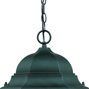 Homeroots Three Light Matte Black Domed Glass Lantern Hanging Light   398005