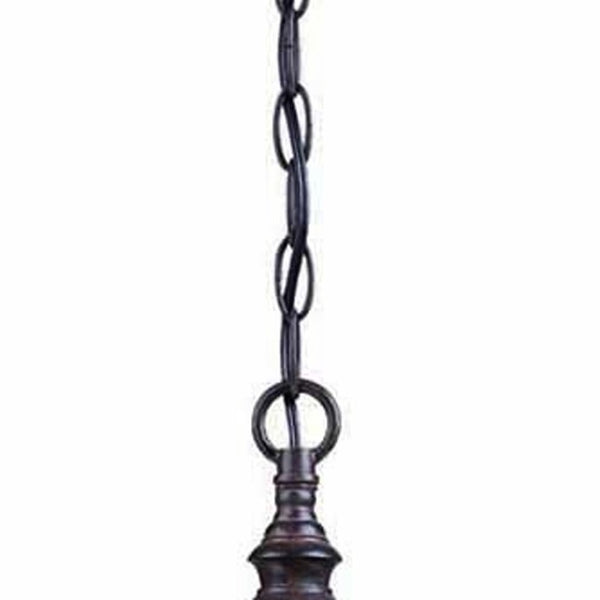 Three Bulb Dark Brown Asian Lantern Pendant Chandelier for Entryway or Dining Room