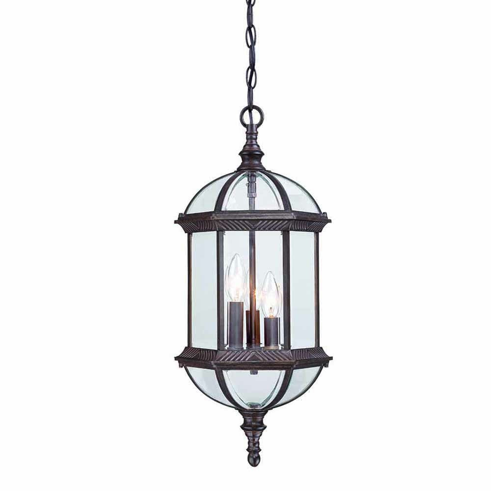 Homeroots Three Light Dark Brown Eastern Lantern Hanging Light   398007
