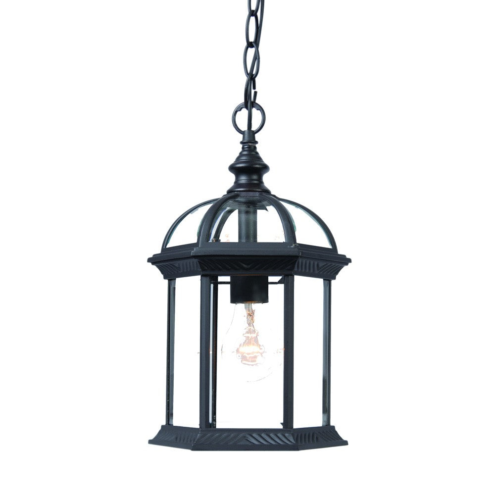 Homeroots Matte Black Cage Hanging Light   398008