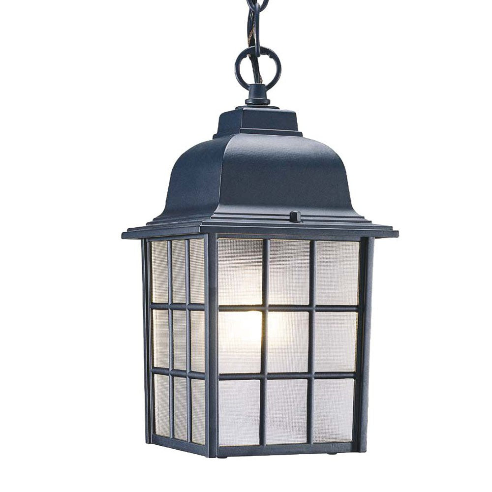 Homeroots Matte Black Window Pane Lantern Hanging Light   398010