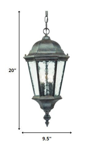 Homeroots Two Light Antique Black Carousel Lantern Hanging Light   398011