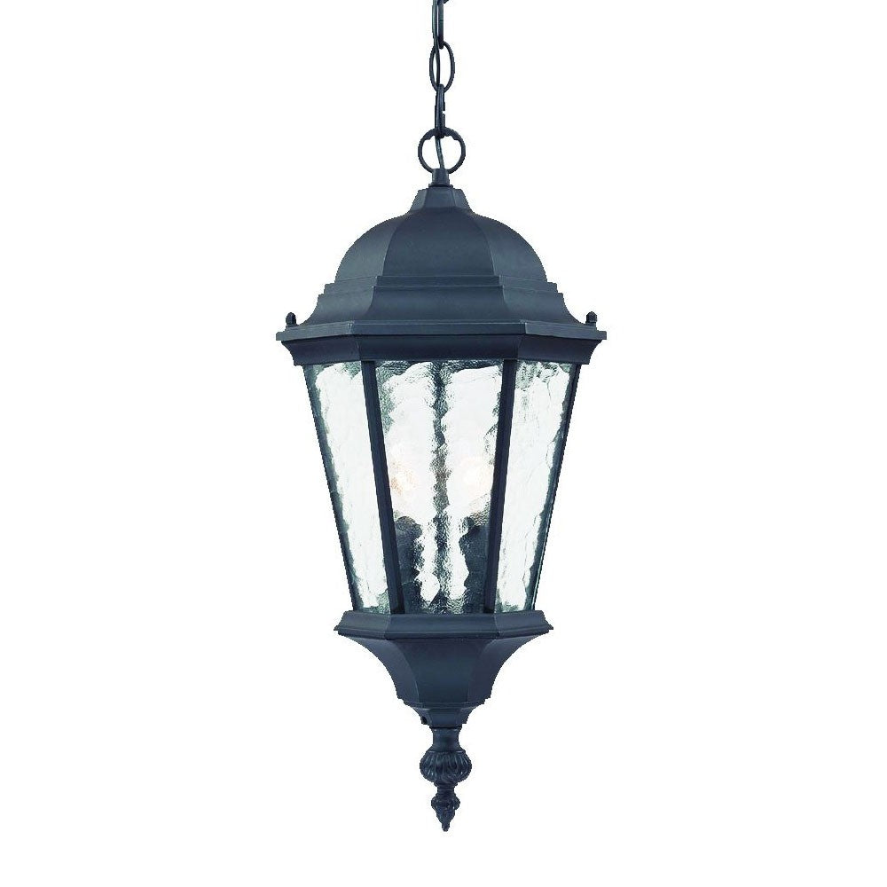 Homeroots Two Light Matte Black Carousel Lantern Hanging Light   398012