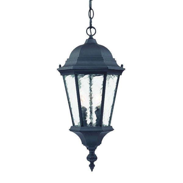 Homeroots Two Light Matte Black Carousel Lantern Hanging Light   398012