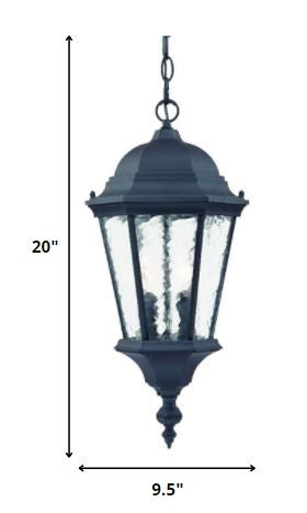 Homeroots Two Light Matte Black Carousel Lantern Hanging Light   398012