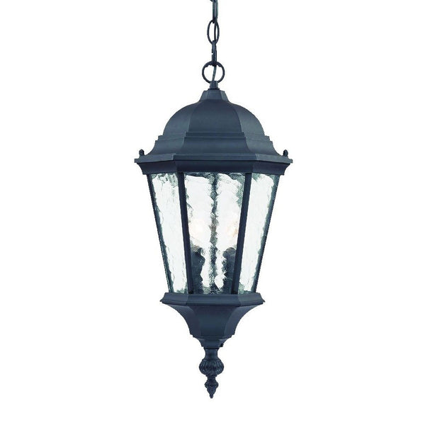 Homeroots Two Light Matte Black Carousel Lantern Hanging Light   398012