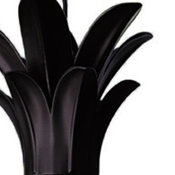 Homeroots Clear And Black Three Light Pineapple Outdoor Hanging Pendent Light  Metal And Glass 398015