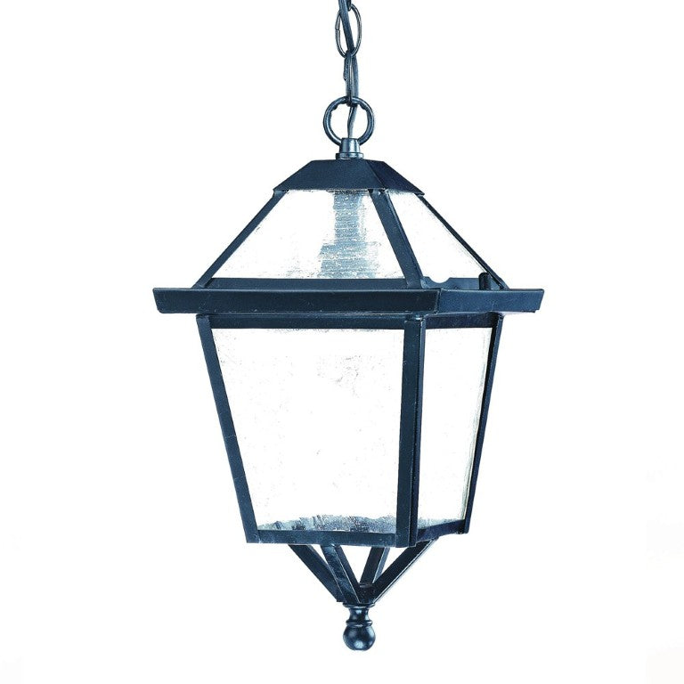 HomeRoots Matte Black Pendant Ceiling Fixture Industrial Style Hanging Lantern for Entryway 398018