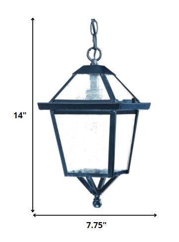 Homeroots Matte Black Hanging Lantern Light   398018