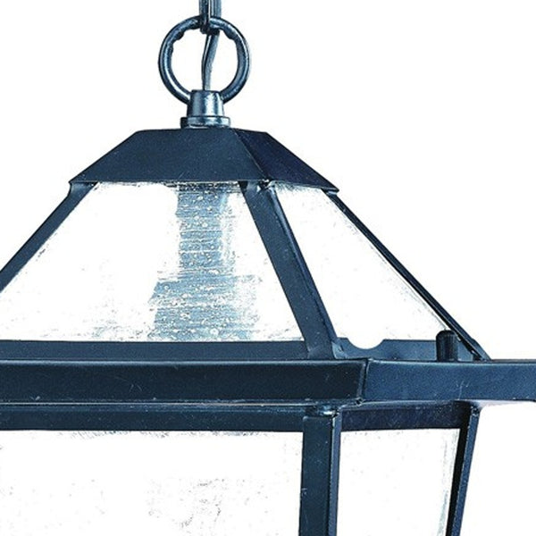 Homeroots Matte Black Hanging Lantern Light   398018