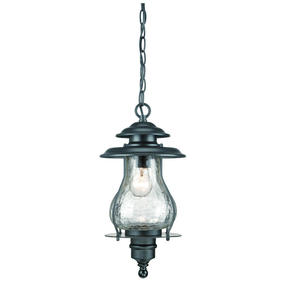 Homeroots Matte Black Oil Lantern Hanging Light   398025