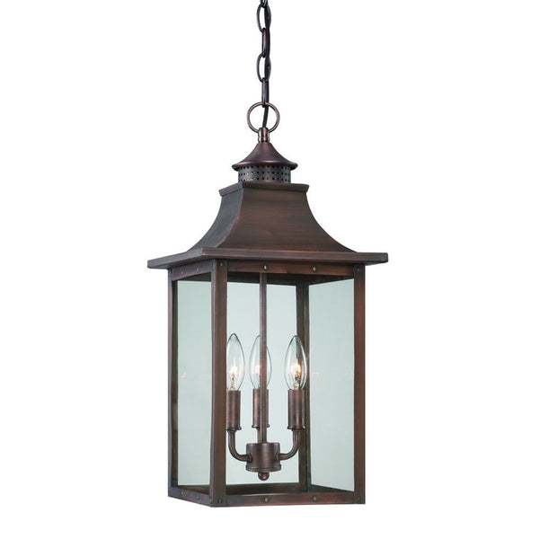 Homeroots St. Charles 3-light Acopper Patina Hanging Light   398027