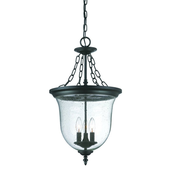 HomeRoots Belle 3-Light Matte Black Hanging Light Fixture – Vintage Charm Meets Modern Design for Any Space 398030