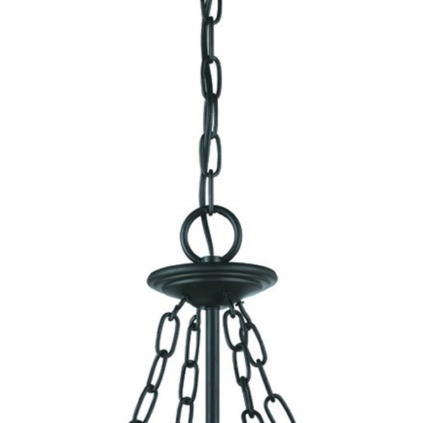 HomeRoots Belle 3-Light Matte Black Hanging Light Fixture – Vintage Charm Meets Modern Design for Any Space 398030