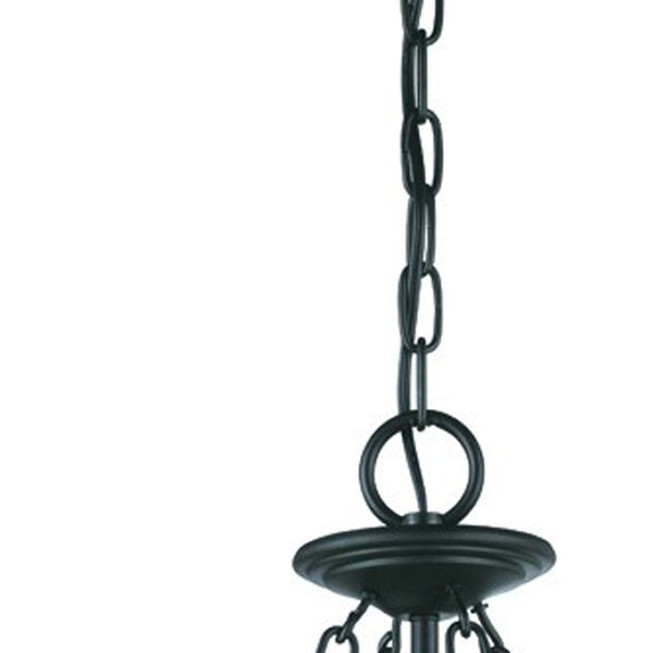 HomeRoots Belle 3-Light Matte Black Hanging Light Fixture – Vintage Charm Meets Modern Design for Any Space 398030