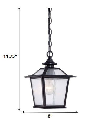 Homeroots Matte Black Terrarium Shape Hanging Light   398031