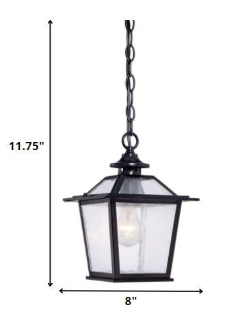 Homeroots Matte Black Terrarium Shape Hanging Light   398031