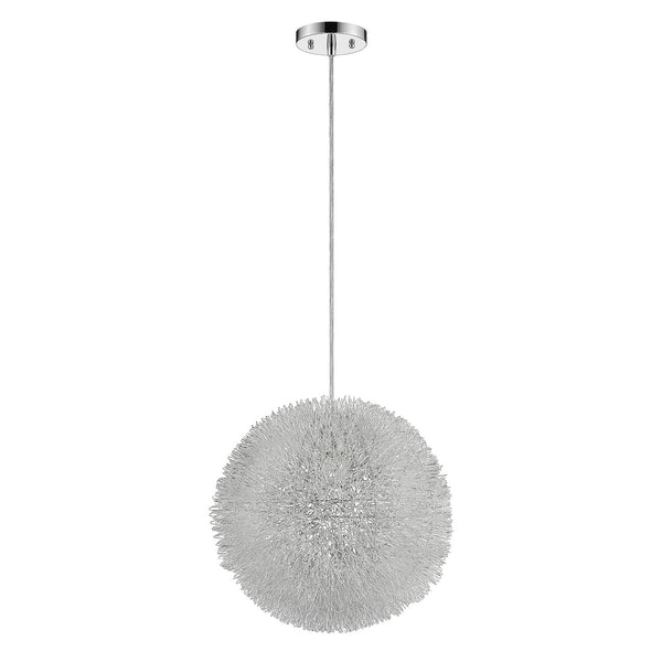 Homeroots Luminary 1-light Metallic Silver Pendant With Hand Woven Aluminum Wire Shade (12")   398032