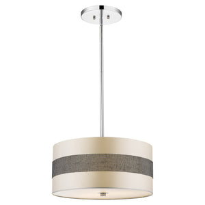 Homeroots Harmony 3-light Metallic Silver Pendant With Crystal Studded Platinum Sheen Shade   398042