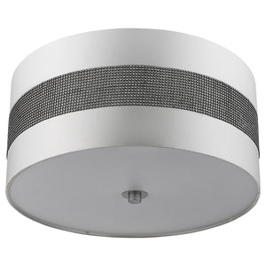 Homeroots Harmony 3-light Metallic Silver Pendant With Crystal Studded Platinum Sheen Shade   398042